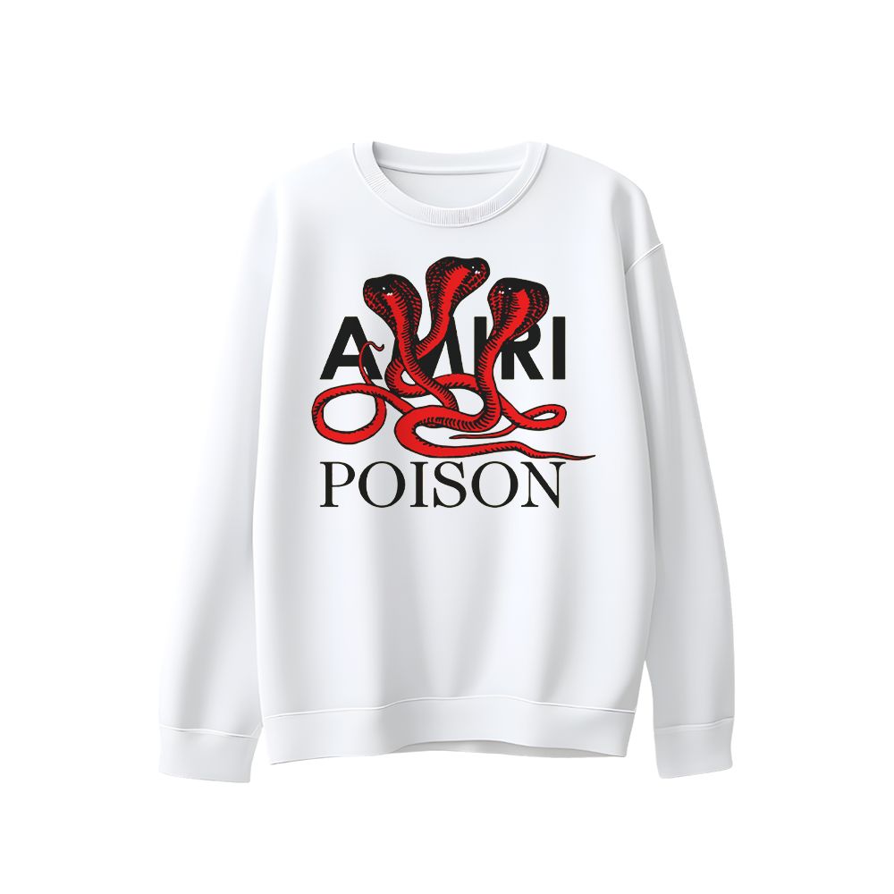 AMIRI Poison Snake Vintage Fashion T-Shirt, Luxury Streetwear Graphic Tee, Designer Style Shirt
