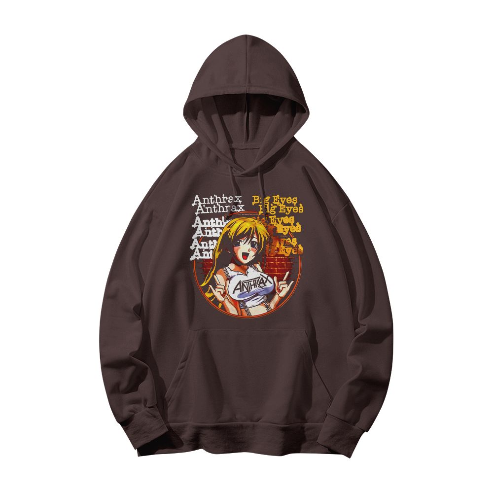 Anthrax Big Eyes Anime Girl Heavy Metal Anime Style Graphic T-Shirt