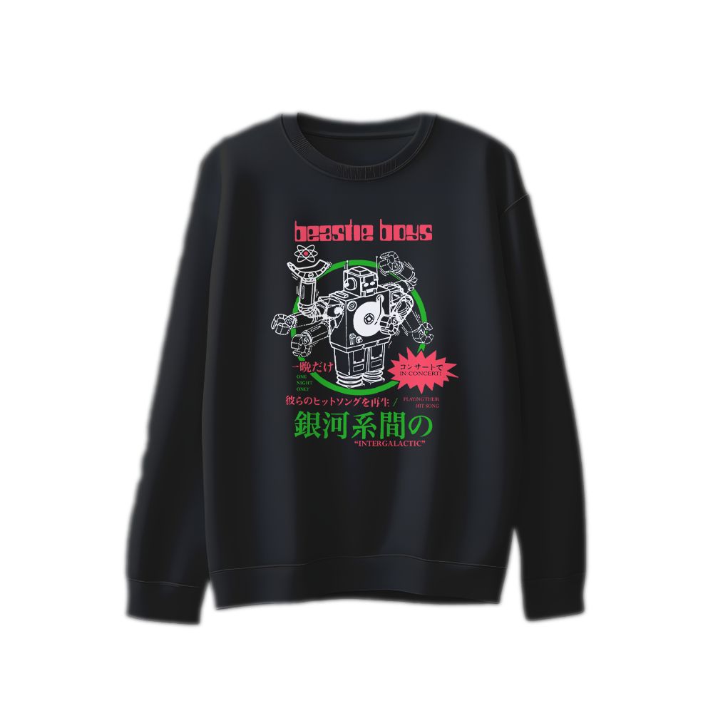 Beastie Boys Intergalactic Robot T-Shirt – Vintage Hip Hop Graphic Tee, Japanese Style Streetwear, Retro Rap Band Shirt