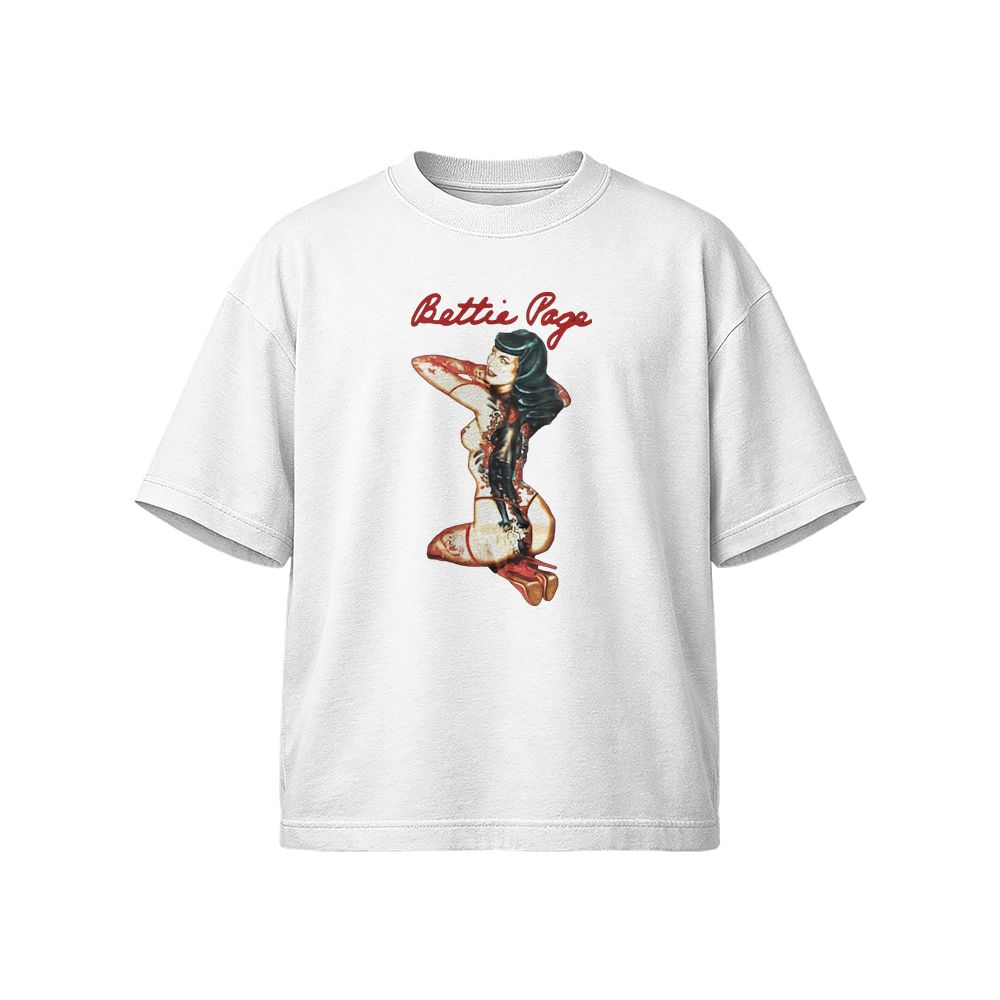 Bettie Page Pin-Up Vintage T-Shirt, Retro 50s Glamour Model Graphic Tee, Classic Rockabilly Streetwear Shirt