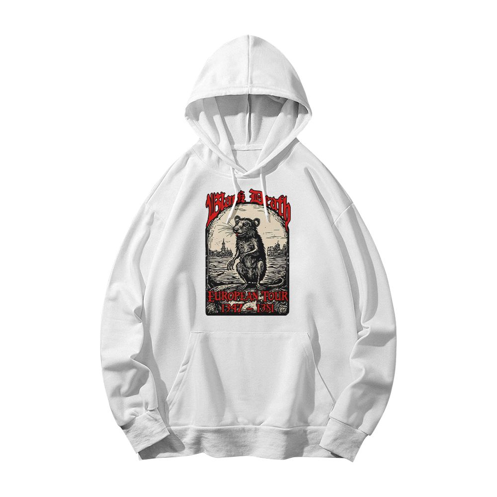 Black Death European Tour 1347–1351 Tee – Vintage Plague Rat Graphic Tee, Gothic Dark Humor Streetwear Pullover Sweatshirt