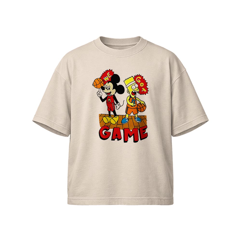 Chinatown Bootleg Mickey Basketball T-Shirt – Streetwear Cartoon Parody Graphic Urban Tee