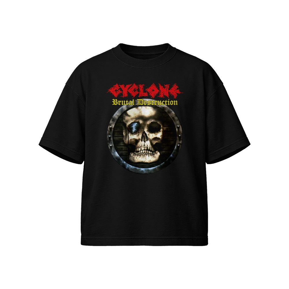 Cyclone Brutal Destruction Skull Graphic Heavy Metal Vintage T-Shirt