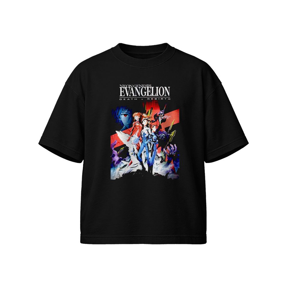 Retro Anime Death and Rebirth Genesis Evangelion Graphic Tee    