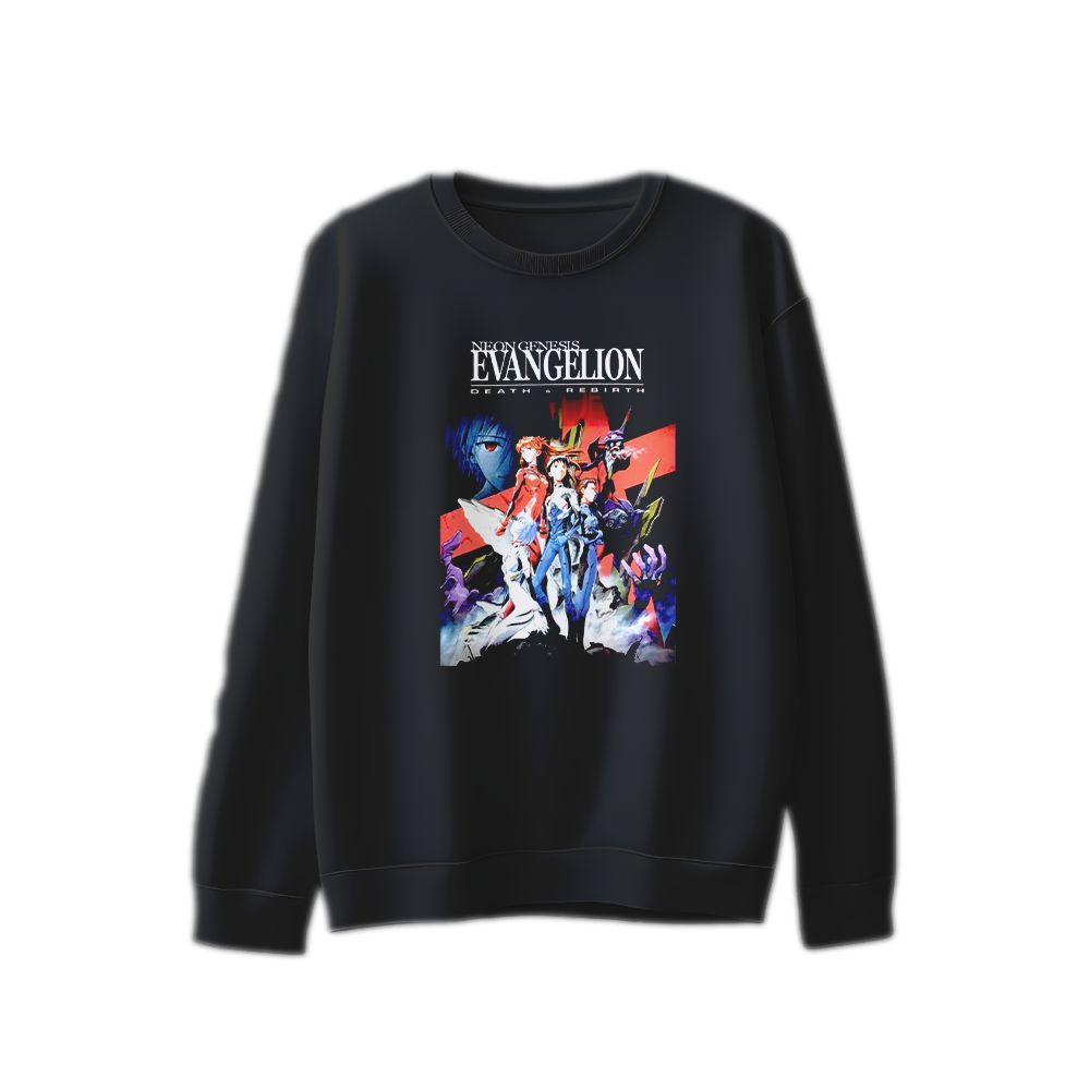 Retro Anime Death and Rebirth Genesis Evangelion Graphic Tee    
