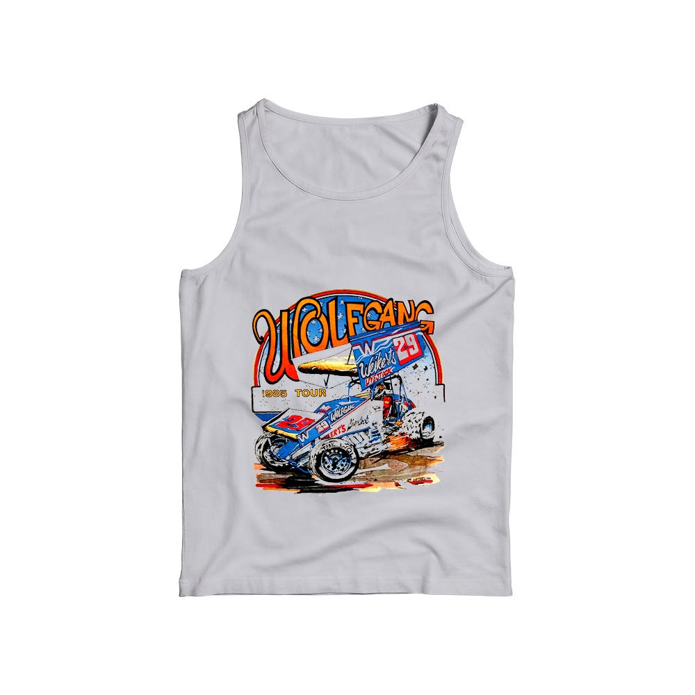 Vintage Doug Wolfgang 1985 Tour Sprint Car T-Shirt - Retro Racing Graphic Tee - Heavyweight Oversized Streetwear Shirt