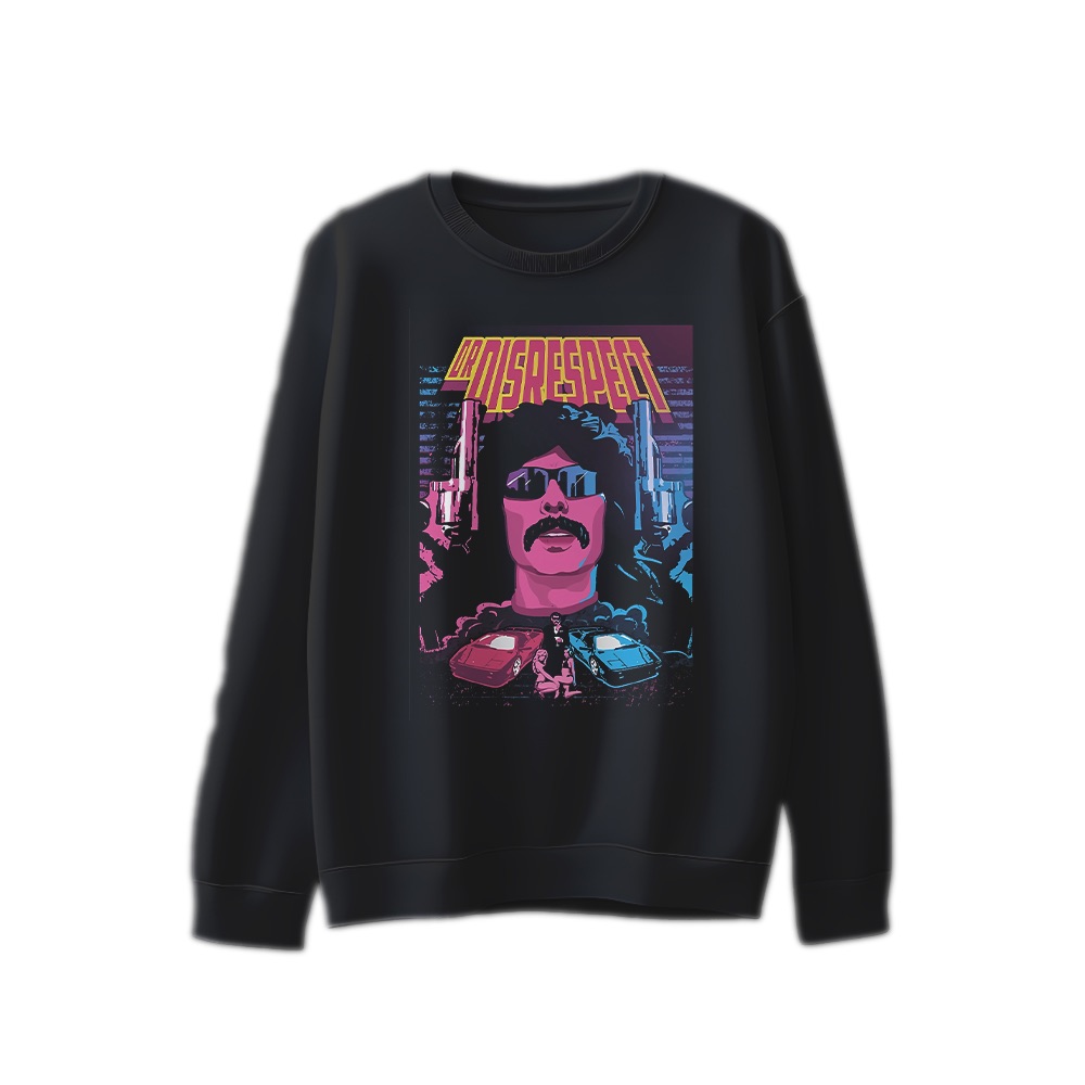 Dr Disrespect Retro 80s Graphic T-Shirt - Neon Synthwave Oversized Tee