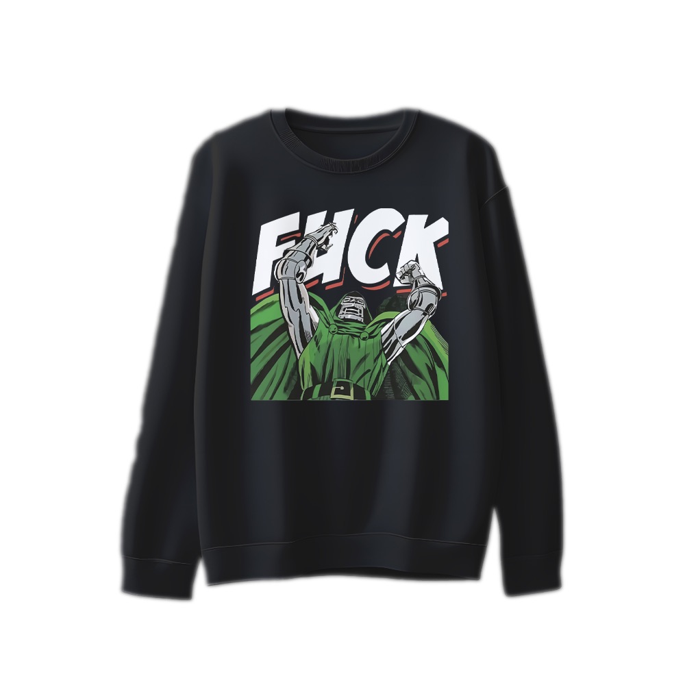 Doctor Doom Comic Graphic T-Shirt - Retro Villain Oversized Tee