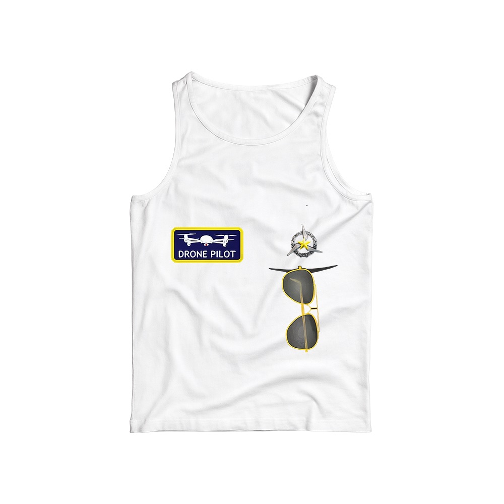 Drone Pilot Aviator Badges Graphic T-Shirt - Retro Tech Oversized Tee
