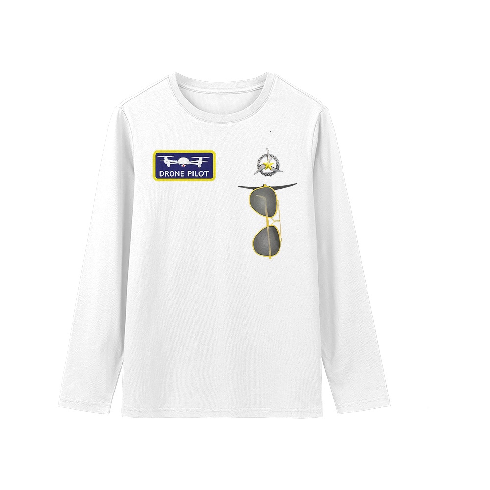 Drone Pilot Aviator Badges Graphic T-Shirt - Retro Tech Oversized Tee