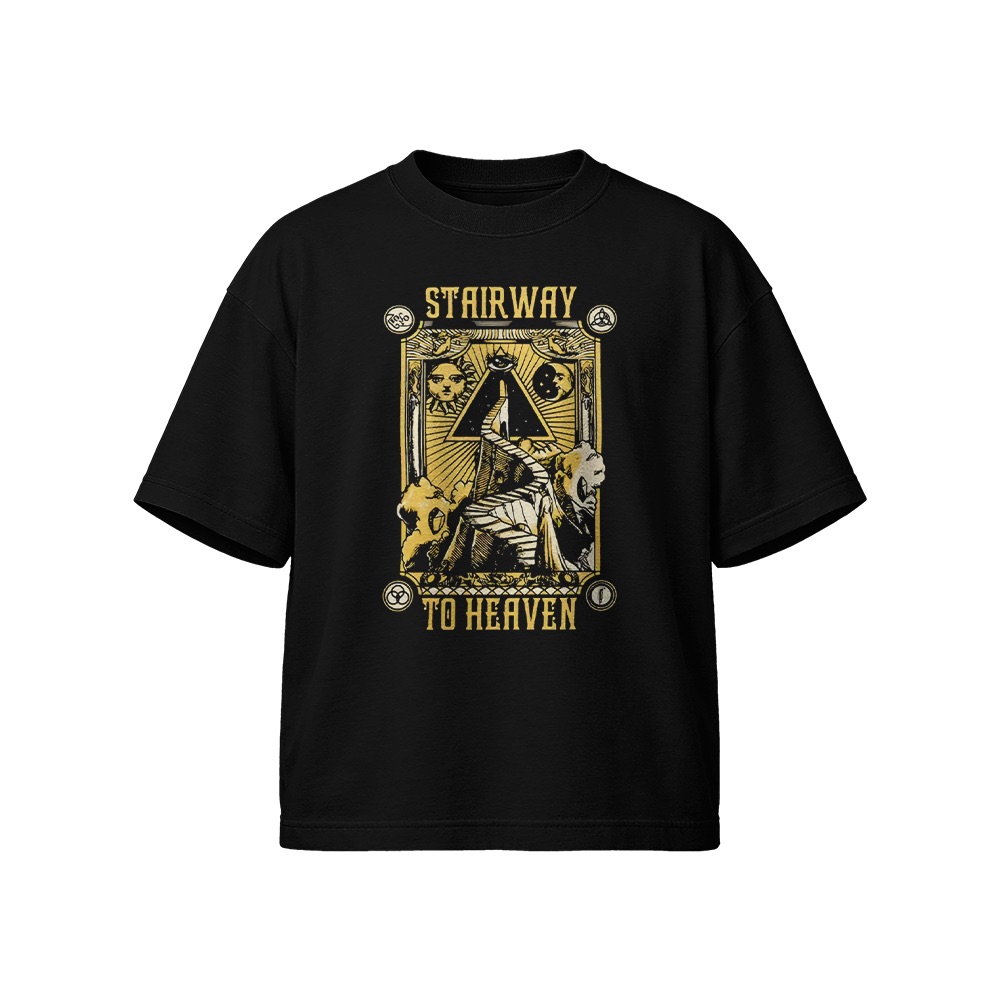 Led Zeppelin Stairway to Heaven Graphic T-Shirt - Retro Classic Rock Oversized Tee