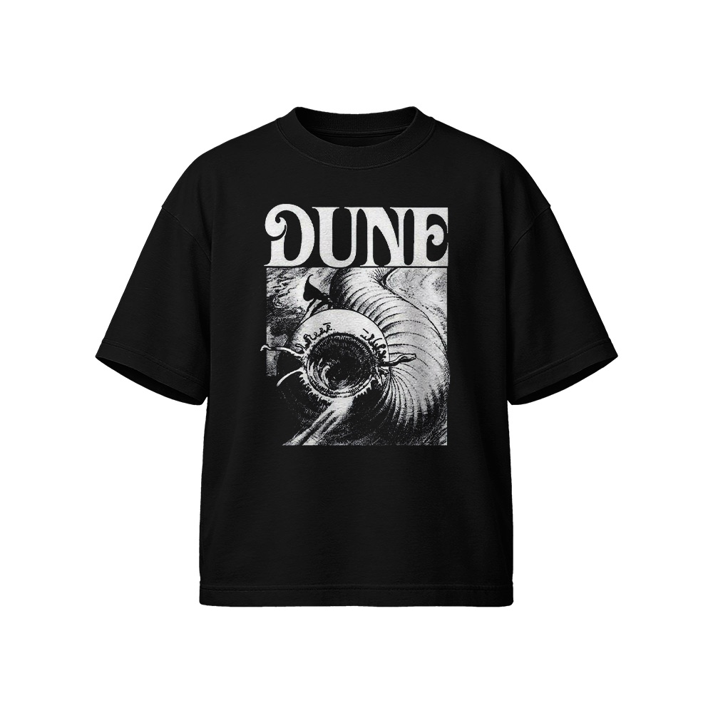 Dune Sandworm Graphic T-Shirt - Retro Sci-Fi Oversized Tee