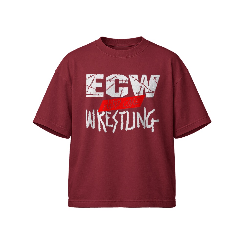 ECW Hardcore Wrestling Logo Graphic T-Shirt - Retro Attitude Era Oversized Tee