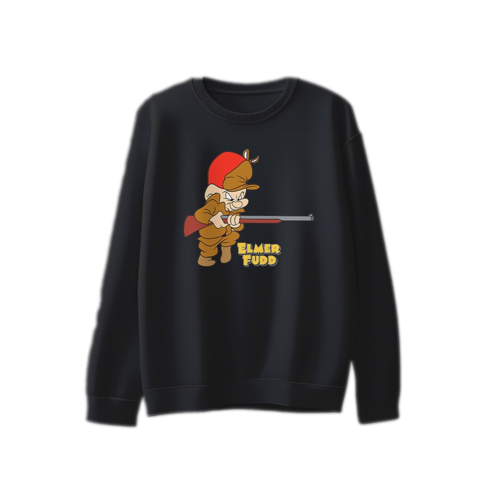 Elmer Fudd Aiming Hunting Rifle Graphic T-Shirt - Retro Cartoon Oversized Tee