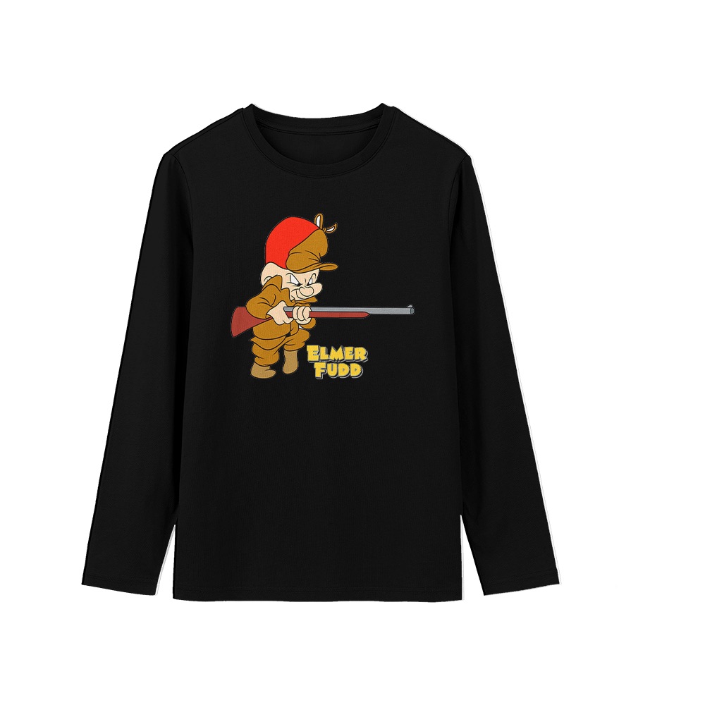 Elmer Fudd Aiming Hunting Rifle Graphic T-Shirt - Retro Cartoon Oversized Tee