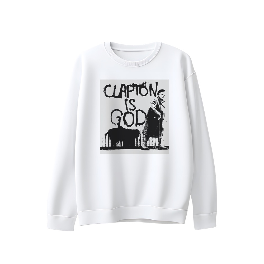 Eric Clapton Clapton Is God Graphic T-Shirt - Retro Blues Rock Oversized Tee