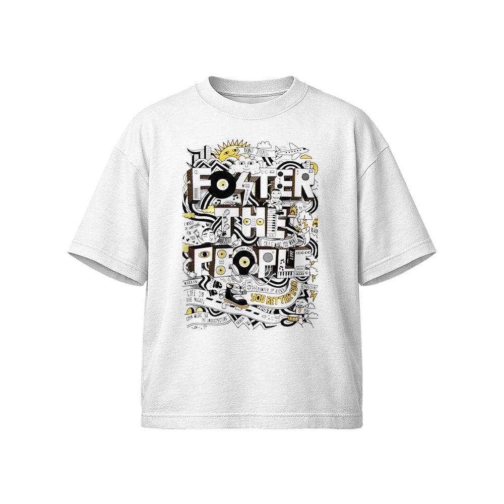 Foster The People Torches Graphic T-Shirt - Retro Indie Pop Oversized Tee