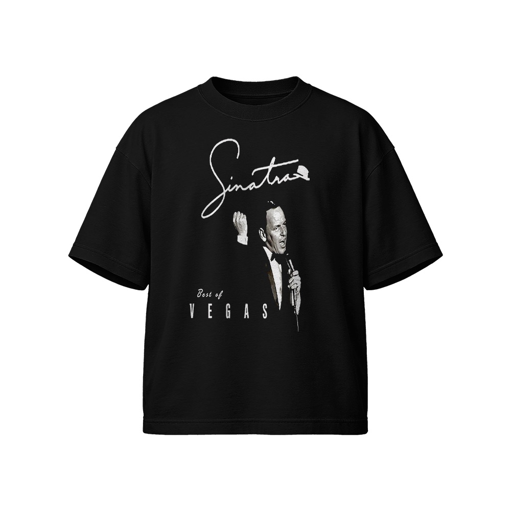 Frank Sinatra Best of Vegas Graphic T-Shirt - Retro Mid-Century Crooner Oversized Tee