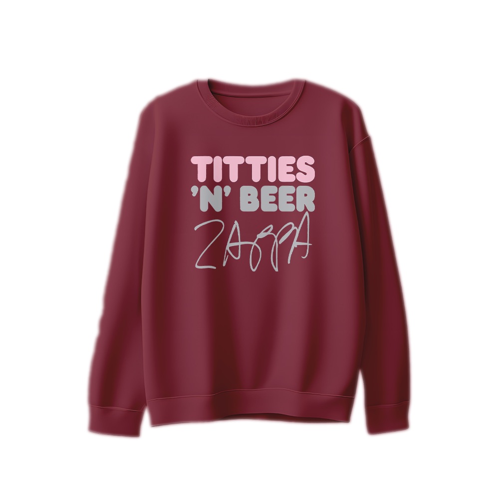 Frank Zappa Titties 'N' Beer Graphic T-Shirt - Retro Avant-Garde Rock Oversized Tee