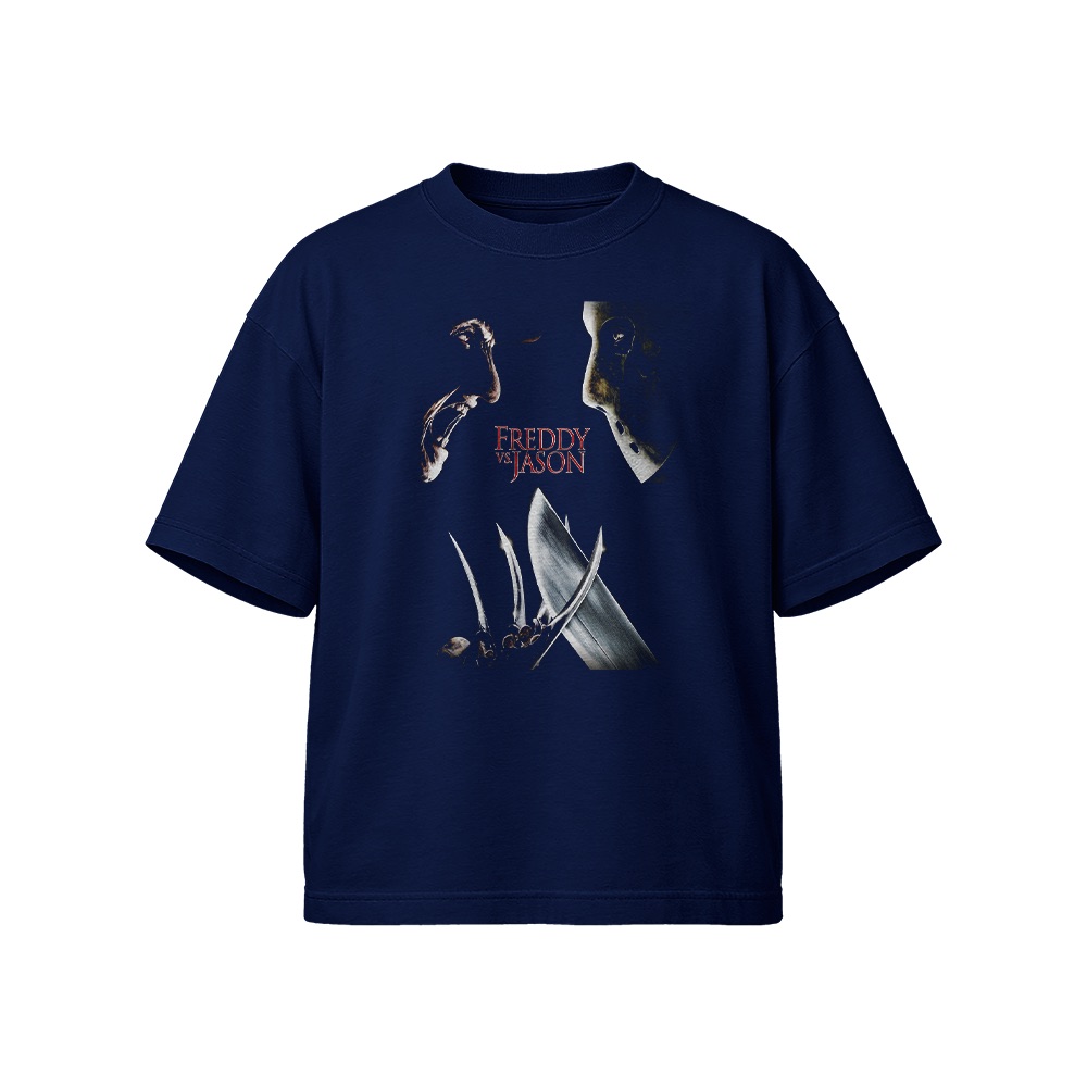 Freddy vs. Jason Graphic T-Shirt - Retro Horror Cinema Oversized Tee