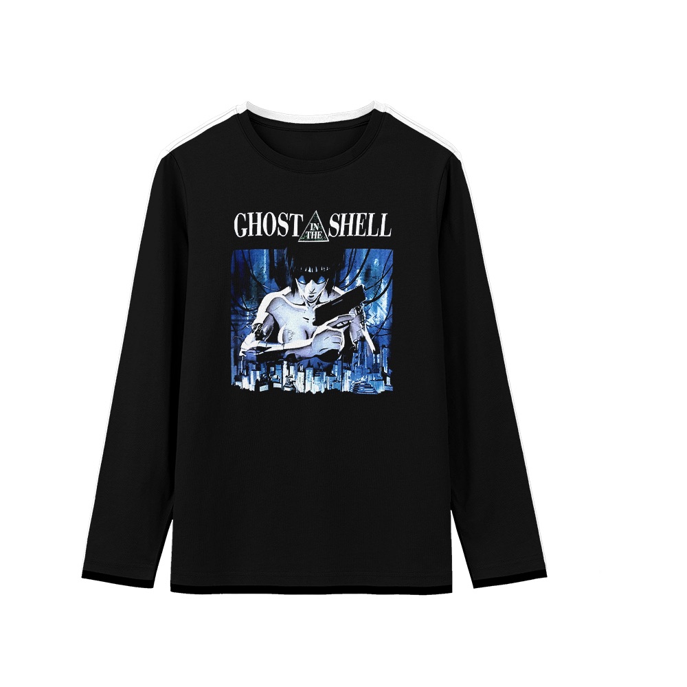 Ghost in the Shell Cyberpunk Anime Graphic T-Shirt - Retro Sci-Fi Mecha Motoko Kusanagi Oversized Tee