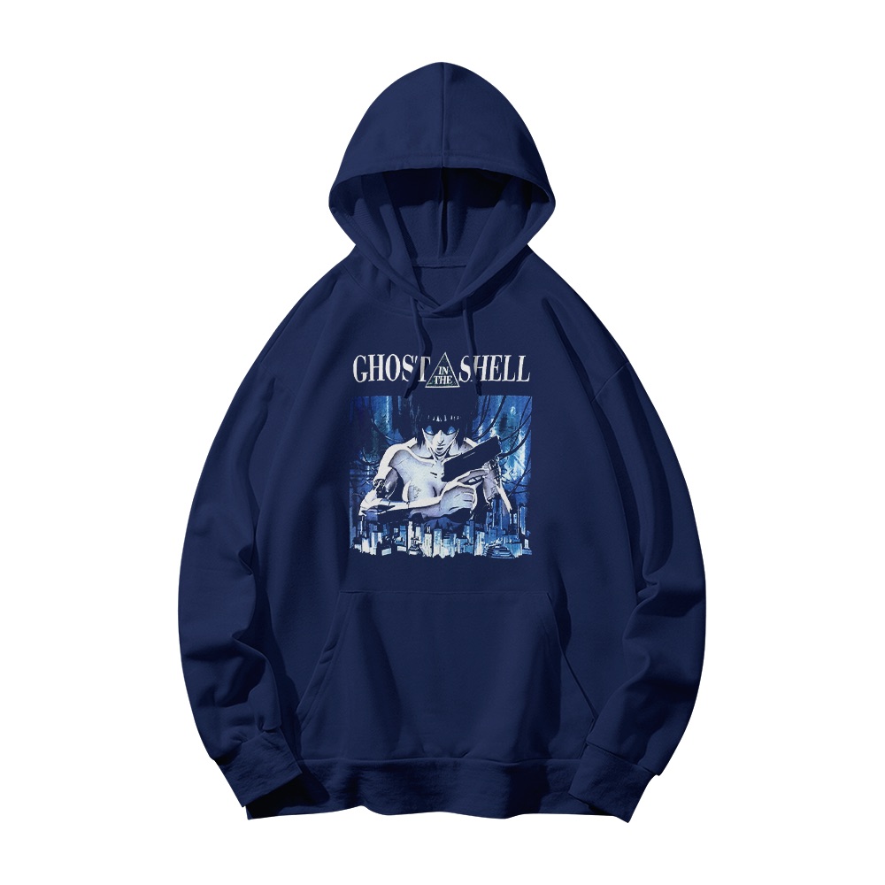 Ghost in the Shell Cyberpunk Anime Graphic T-Shirt - Retro Sci-Fi Mecha Motoko Kusanagi Oversized Tee