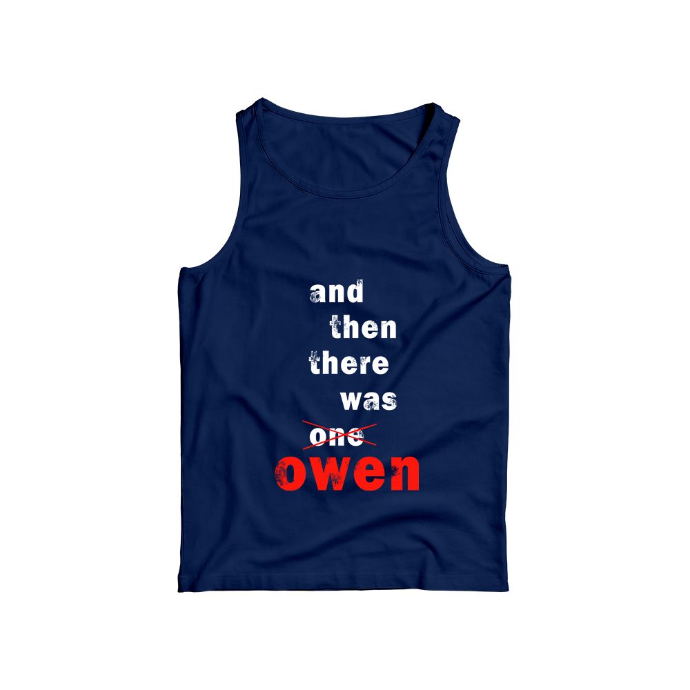 And Then There Was Owen Graphic T-Shirt - Vintage Mystery Navy Blue Oversized Tee