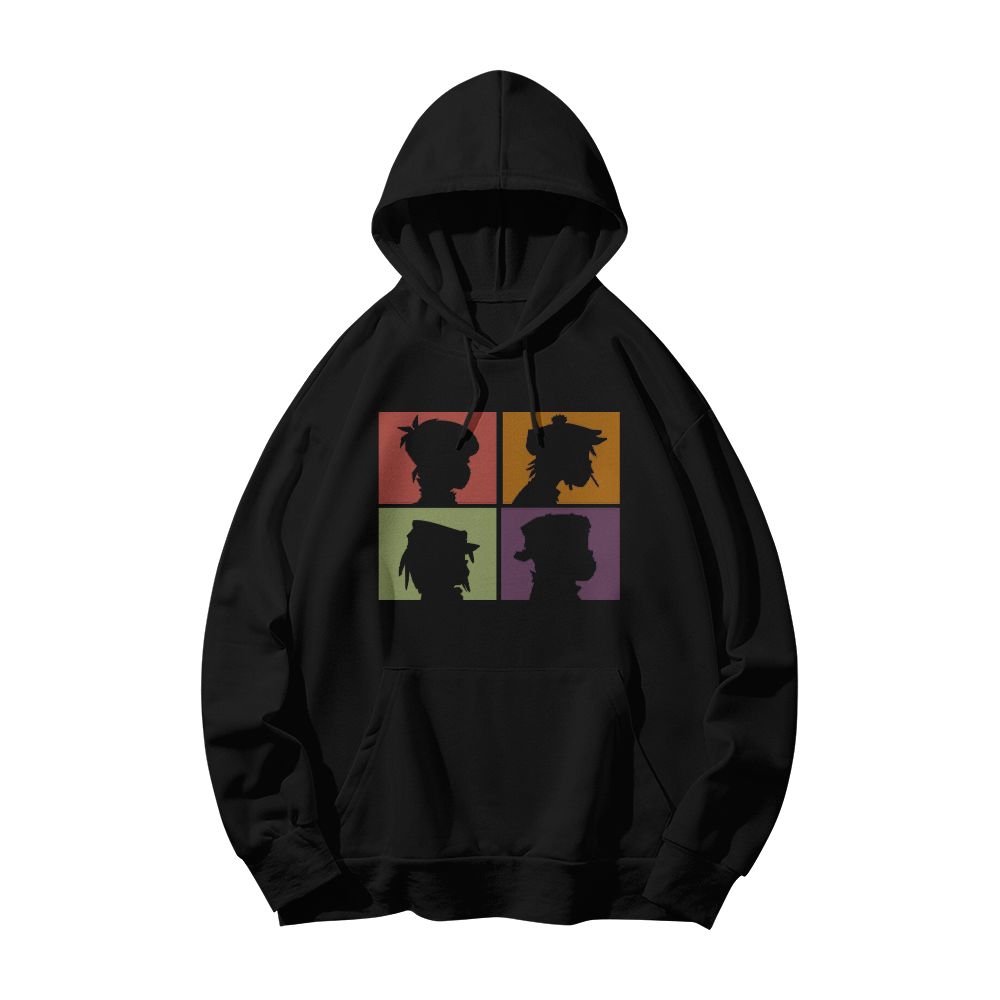 Gorillaz Demon Days Silhouette Graphic T-Shirt - Vintage Alternative Rock White Oversized Tee