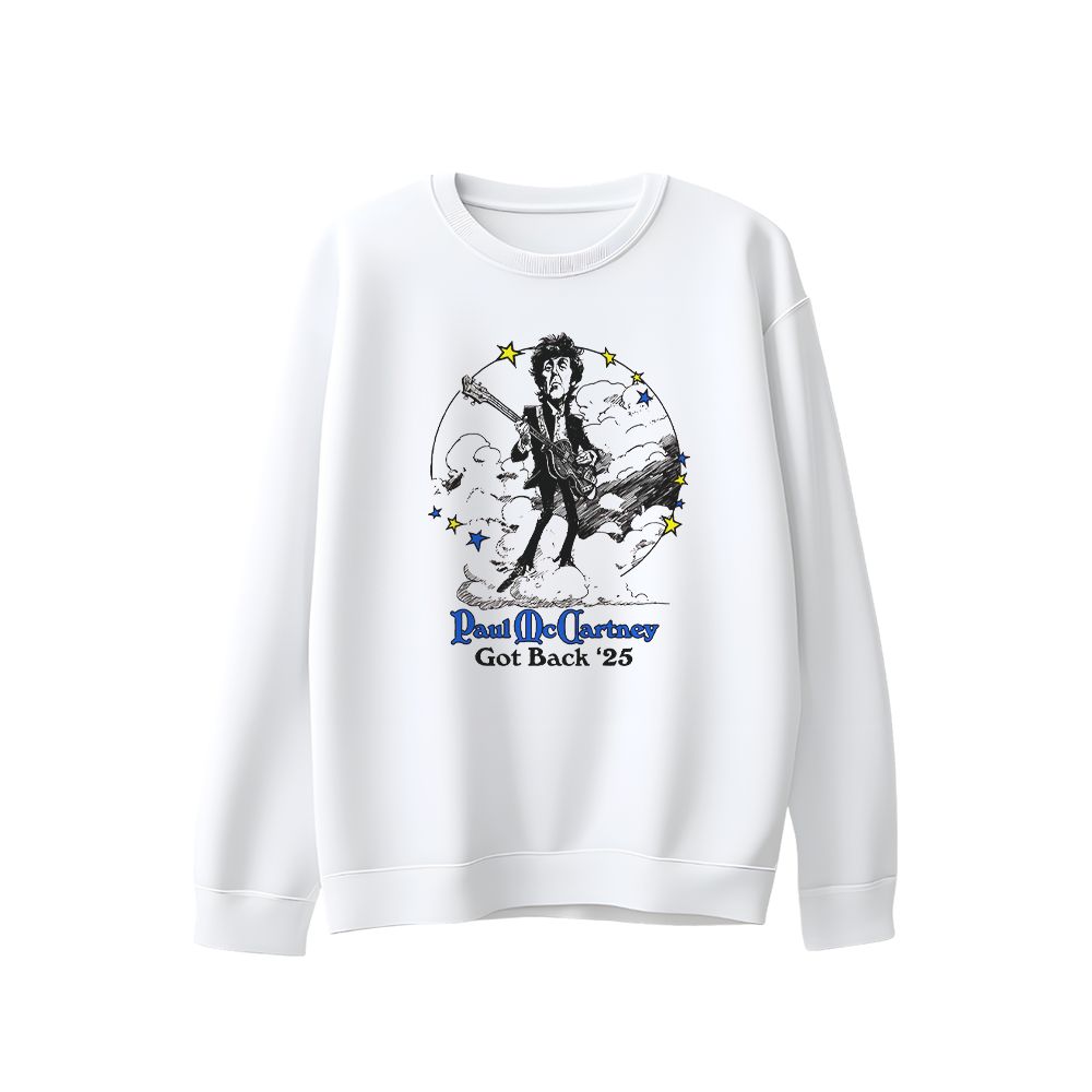 Paul McCartney Got Back Tour Graphic T-Shirt - Vintage Rock Music Concert Beige Oversized Tee