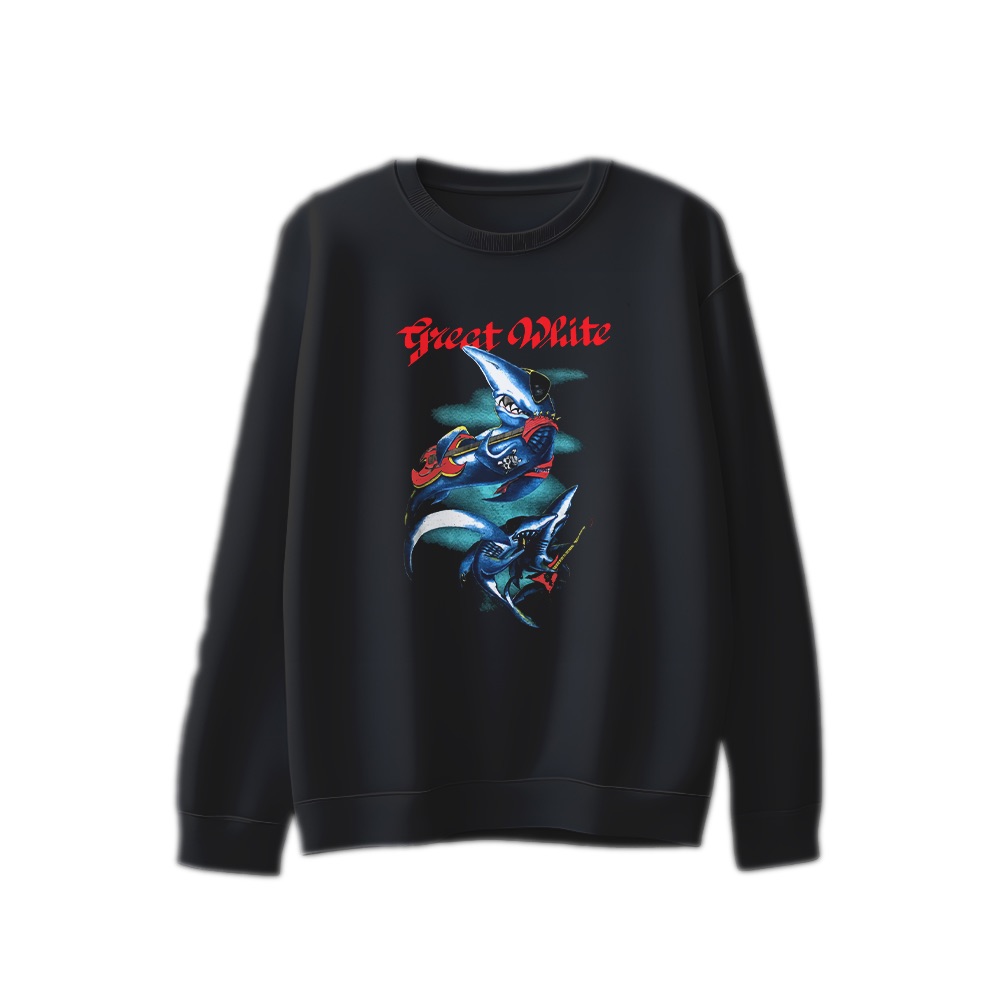 Great White T-Shirt – Vintage Hard Rock Shark Graphic Tee