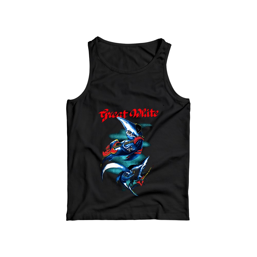 Great White T-Shirt – Vintage Hard Rock Shark Graphic Tee