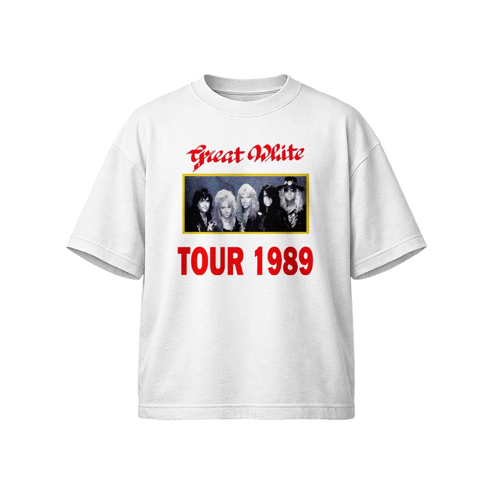 Great White T-Shirt – Vintage 1989 Tour Hard Rock Graphic Tee