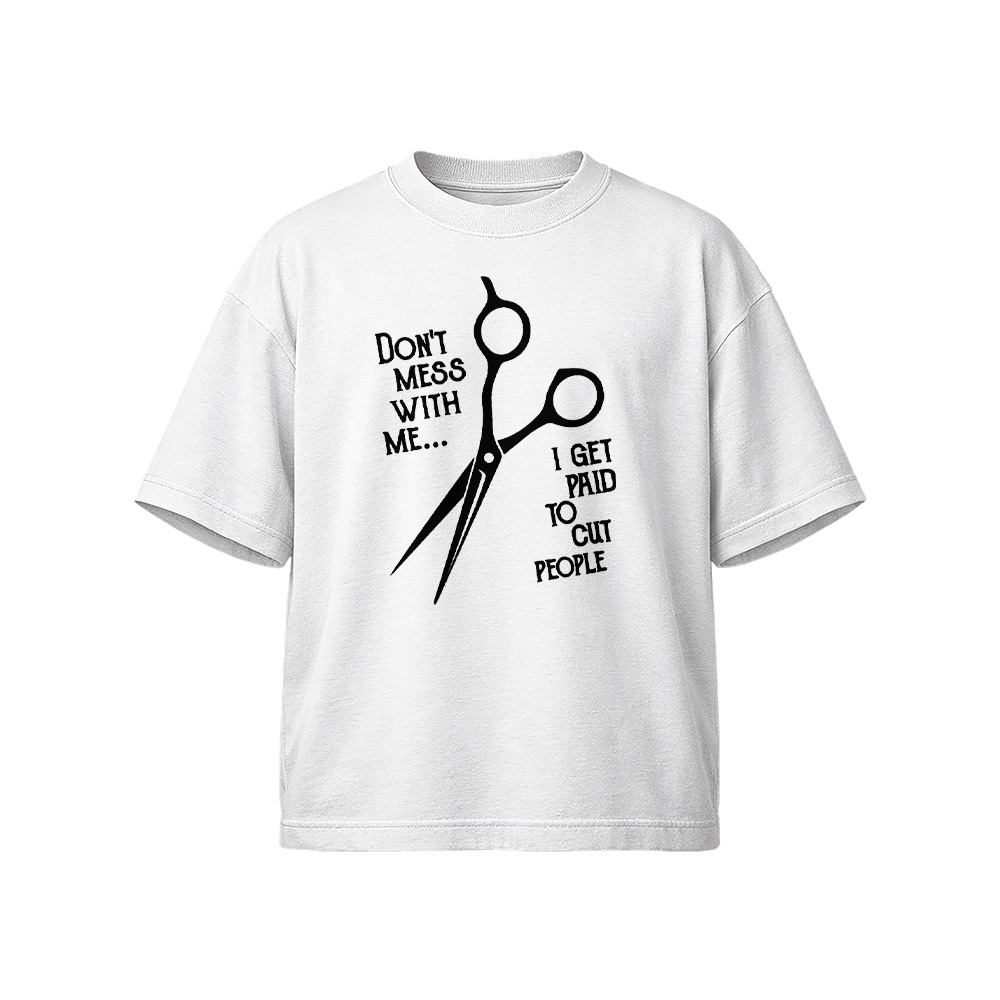 Funny Hairstylist T-Shirt – Vintage Barber Salon Scissors Graphic Tee