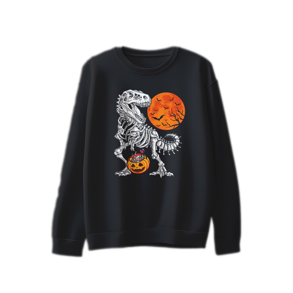 Halloween T-Rex Skeleton T-Shirt – Vintage Dinosaur Trick or Treat Graphic Tee