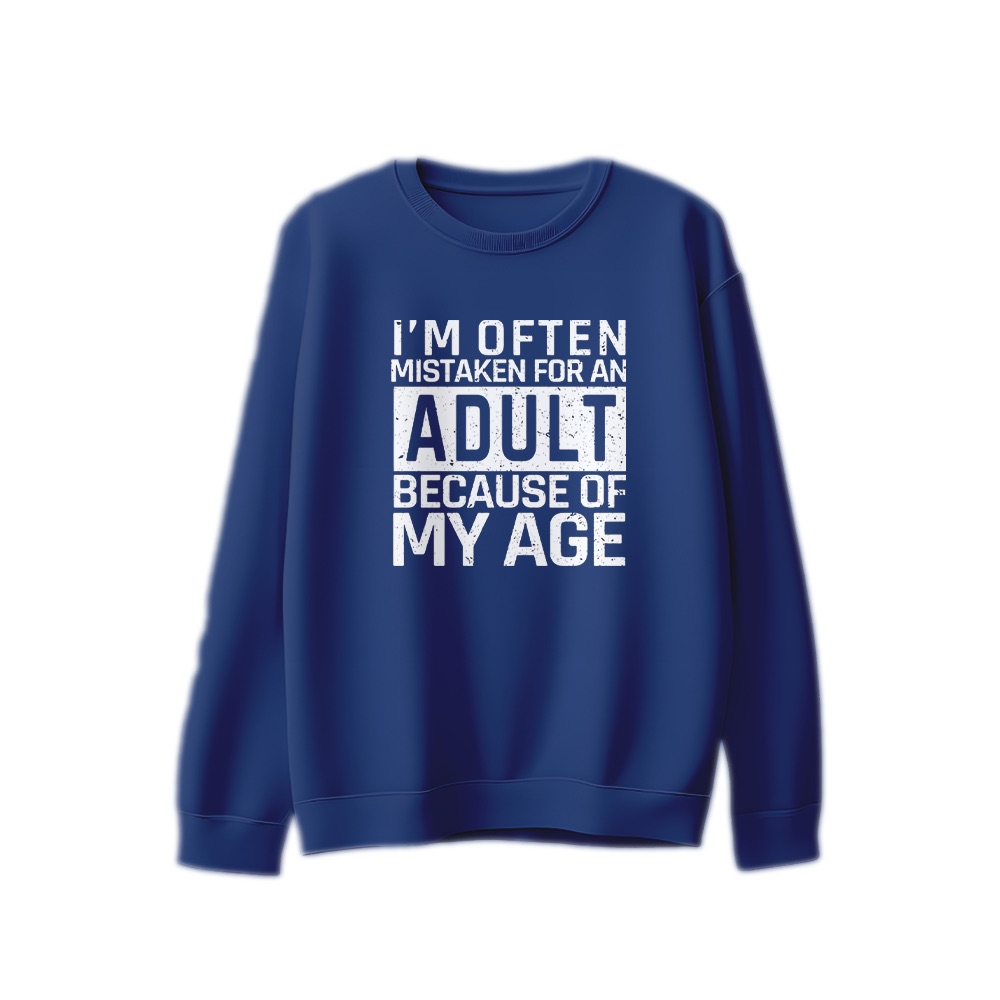 Mistaken For An Adult T-Shirt – Vintage Funny Sarcastic Aging Graphic Tee