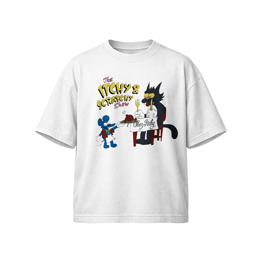 Itchy and Scratchy T-Shirt – Vintage Cartoon Satire Graphic Tee