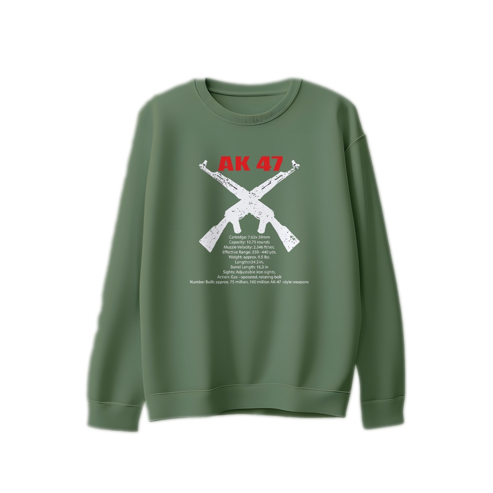 AK 47 T-Shirt – Vintage Rifle Technical Specifications Graphic Tee