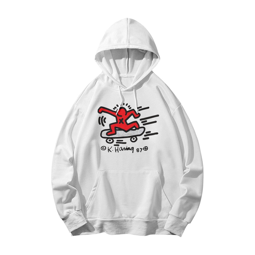 Keith Haring T-Shirt – Vintage 1987 Skateboarder Pop Art Graphic Tee