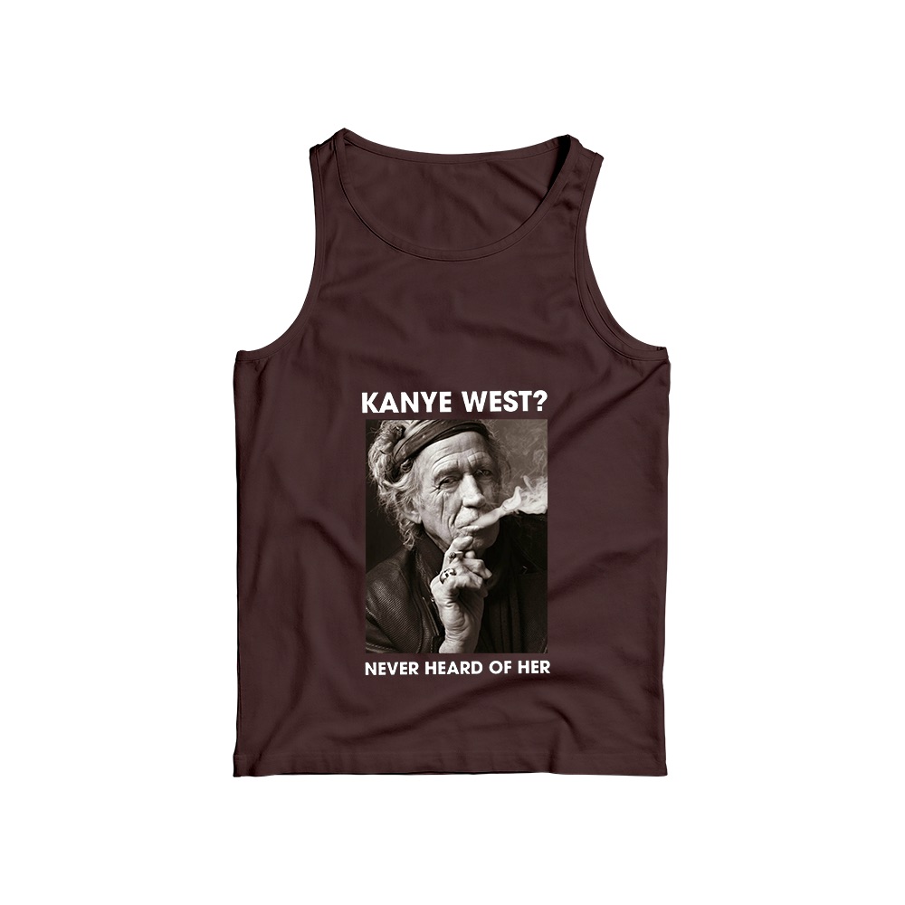 Keith Richards T-Shirt – Vintage Kanye West Never Heard Of Her Funny Rock Graphic Tee