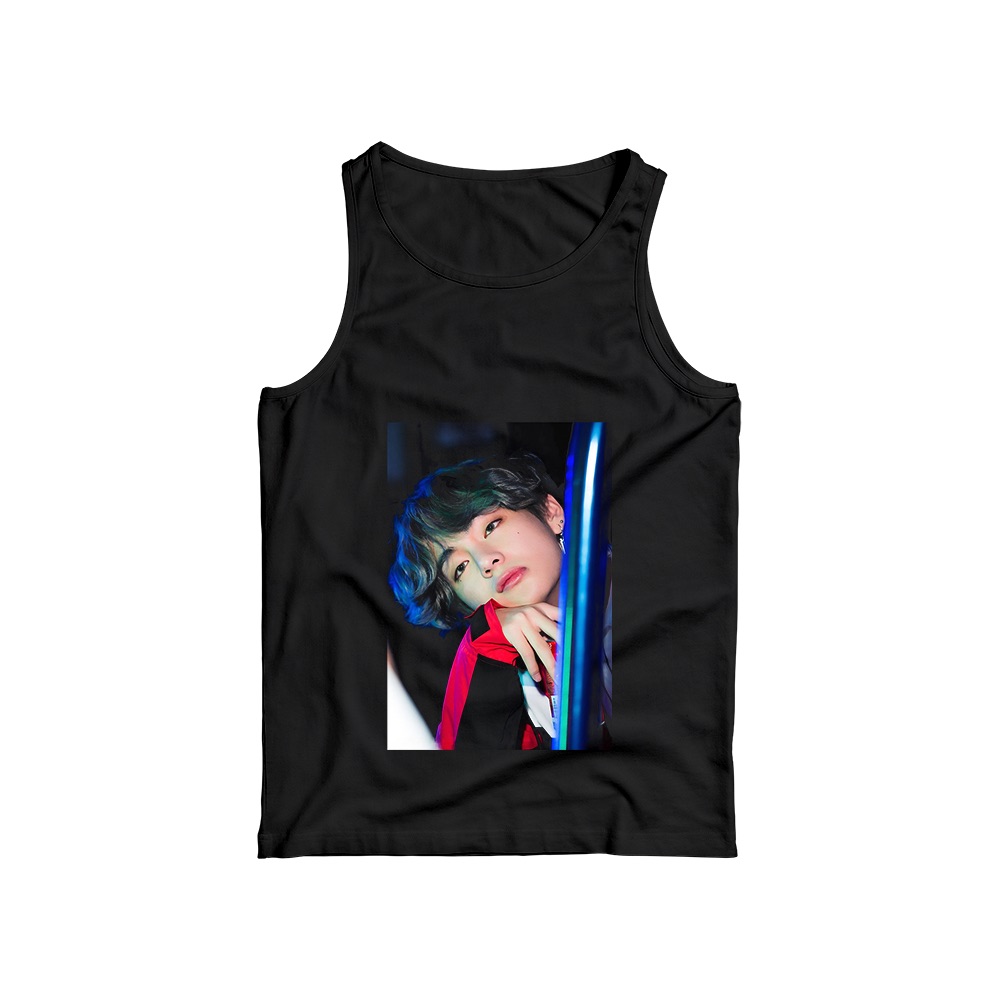 BTS V T-Shirt – Vintage Kim Taehyung Blue Hair K-Pop Music Graphic Tee