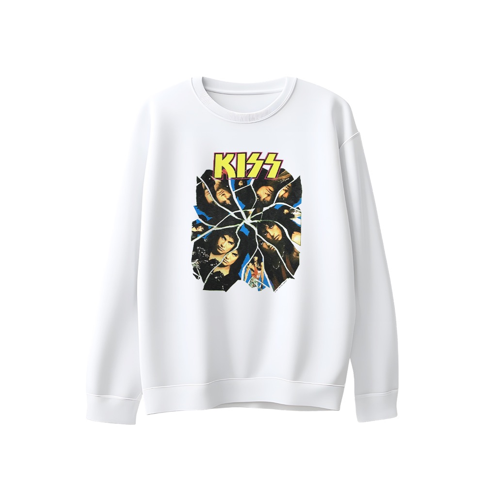 KISS T-Shirt – Vintage Crazy Nights Broken Glass Heavy Rock Graphic Tee