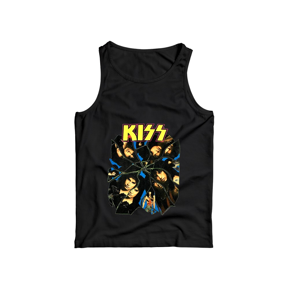 KISS T-Shirt – Vintage Crazy Nights Broken Glass Heavy Rock Graphic Tee
