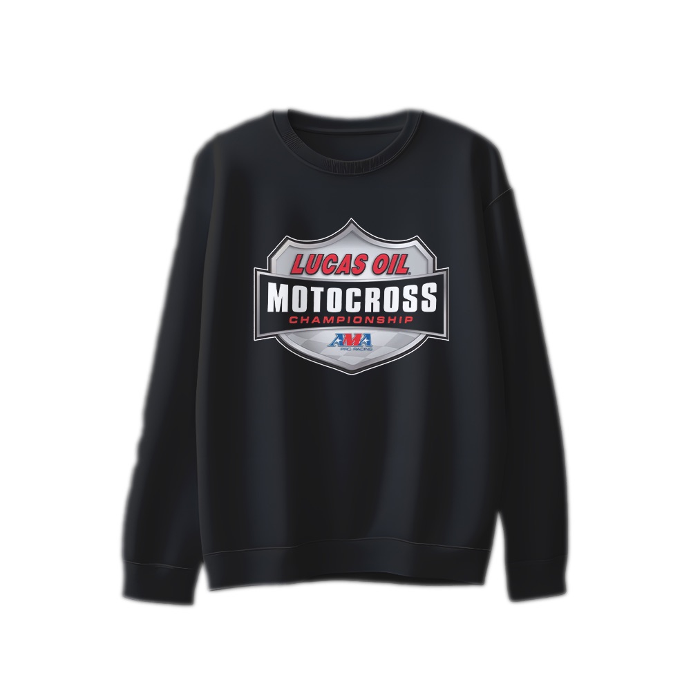 Lucas Oil Motocross T-Shirt – Vintage AMA Pro Racing Championship Shield Graphic Tee