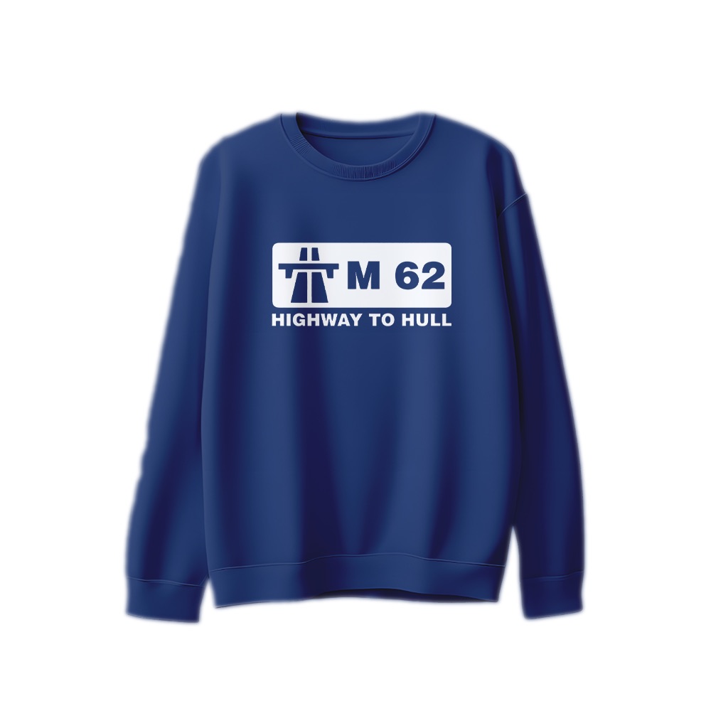 M62 Highway to Hull T-Shirt – Vintage British Motorway Road Sign Graphic Tee