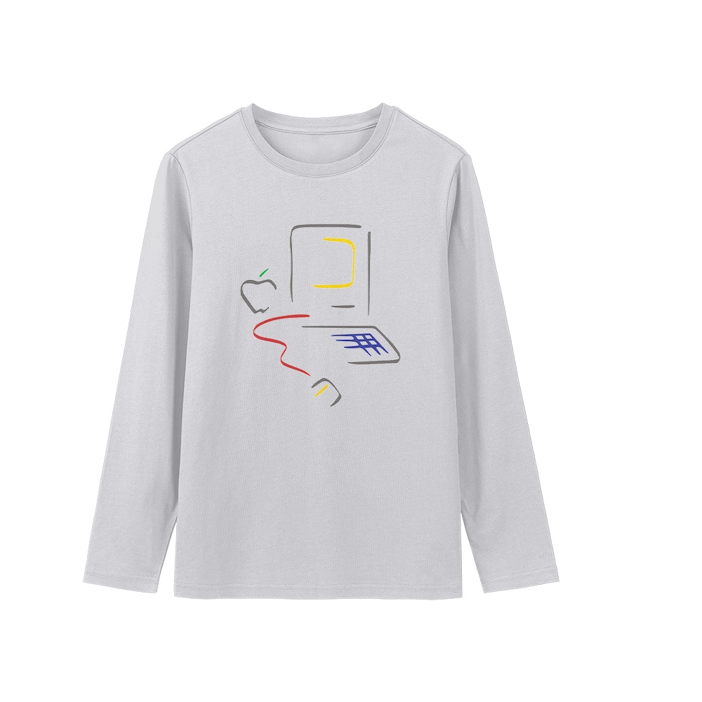 Vintage Apple Computer T-Shirt – Retro Macintosh Line Art Tech Culture Graphic Tee
