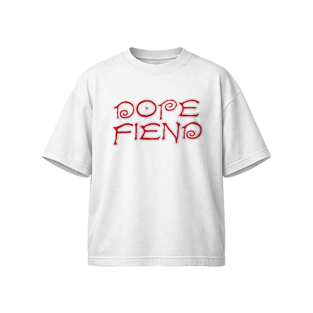 Dope Fiend T-Shirt – Vintage Red Typography Alternative Streetwear Graphic Tee