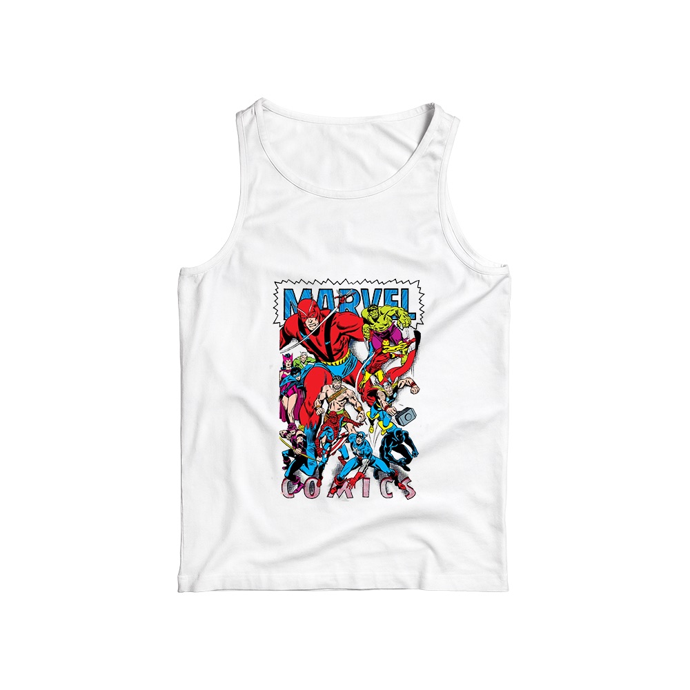 Marvel Comics T-Shirt – Vintage Classic Superhero Ensemble Graphic Tee