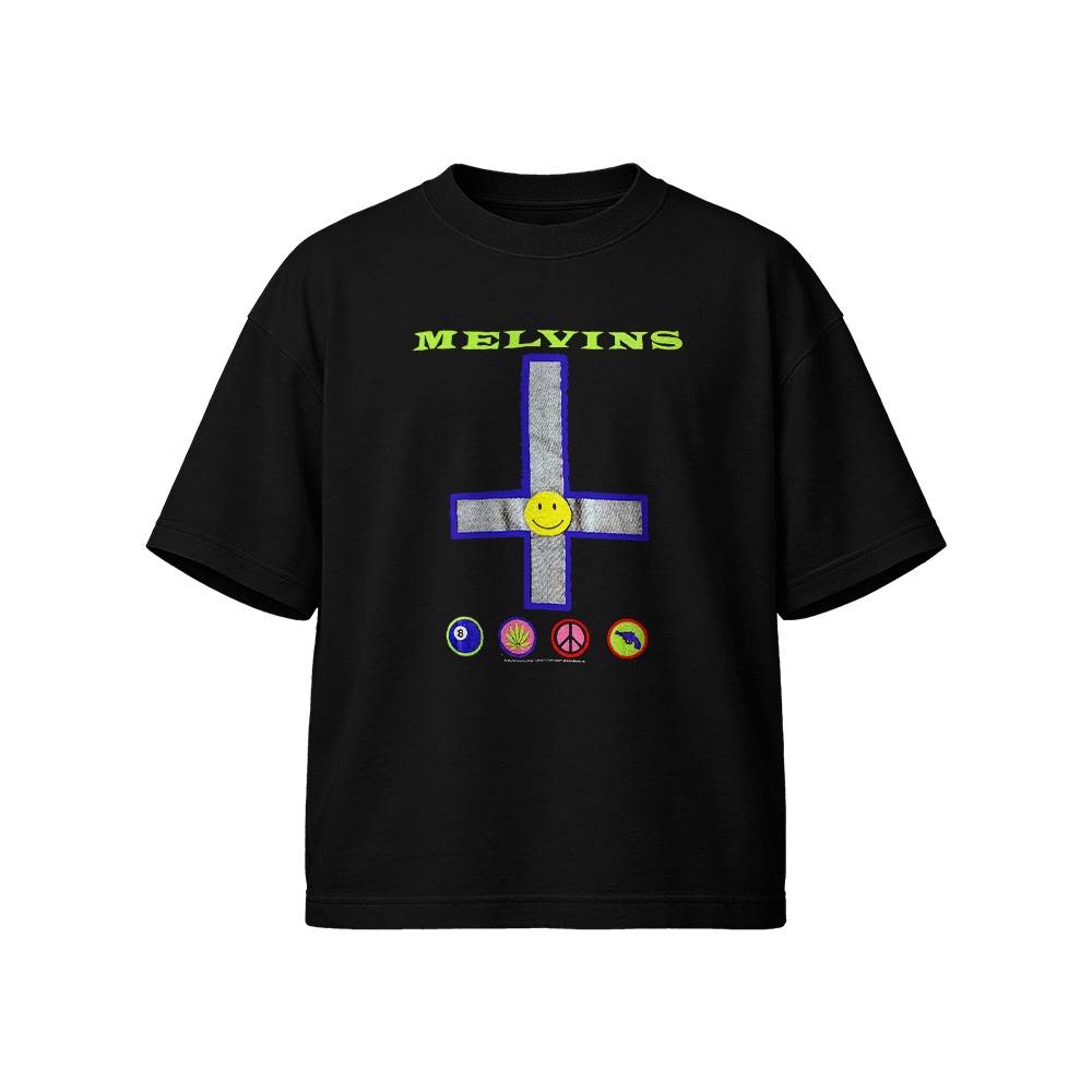 Melvins T-Shirt – Vintage Inverted Cross Smiley Grunge Punk Band Graphic Tee