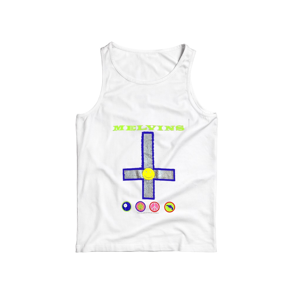 Melvins T-Shirt – Vintage Inverted Cross Smiley Grunge Punk Band Graphic Tee