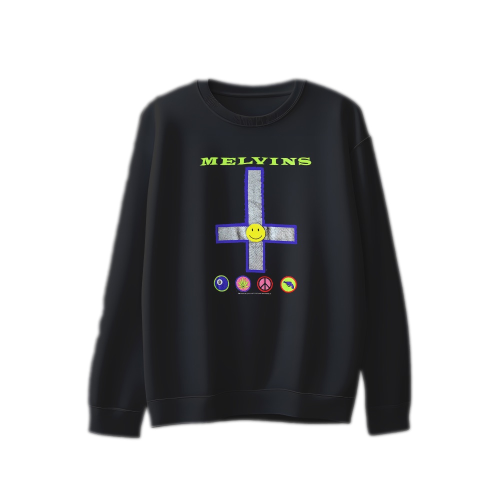 Melvins T-Shirt – Vintage Inverted Cross Smiley Grunge Punk Band Graphic Tee
